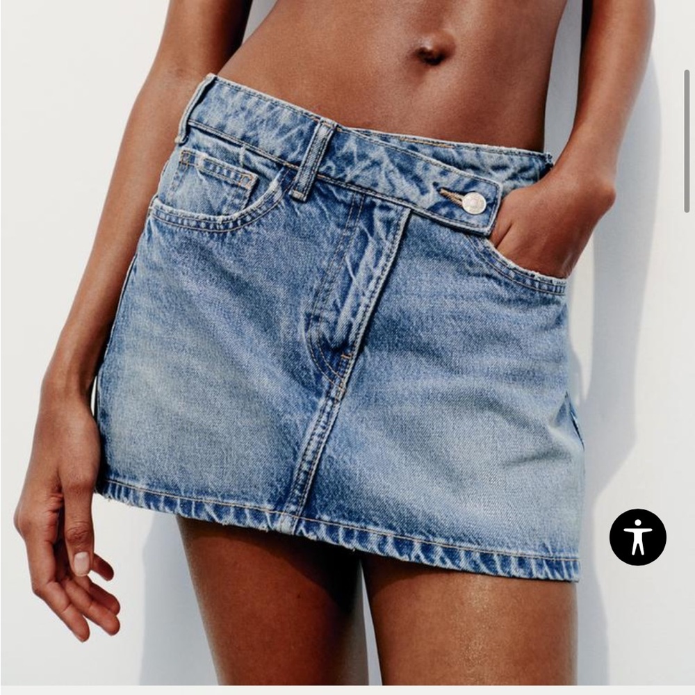 Zara TRF denim mini skirt